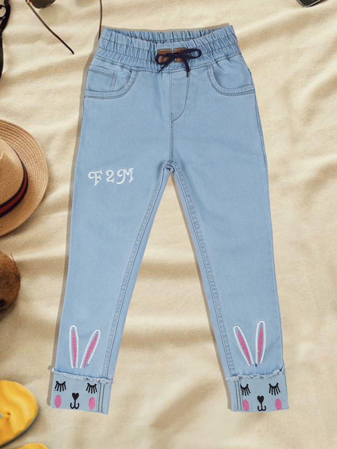 a-okay boys high-rise acid wash embroidered stretchable jeans
