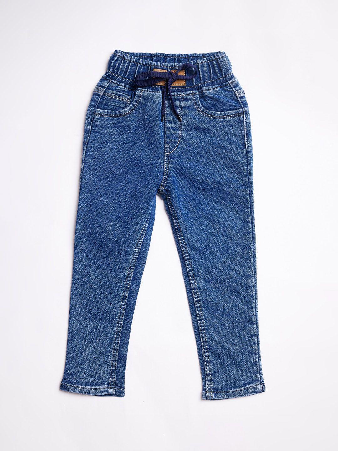 a-okay unisex kids high-rise cuffed hem stretchable jeans