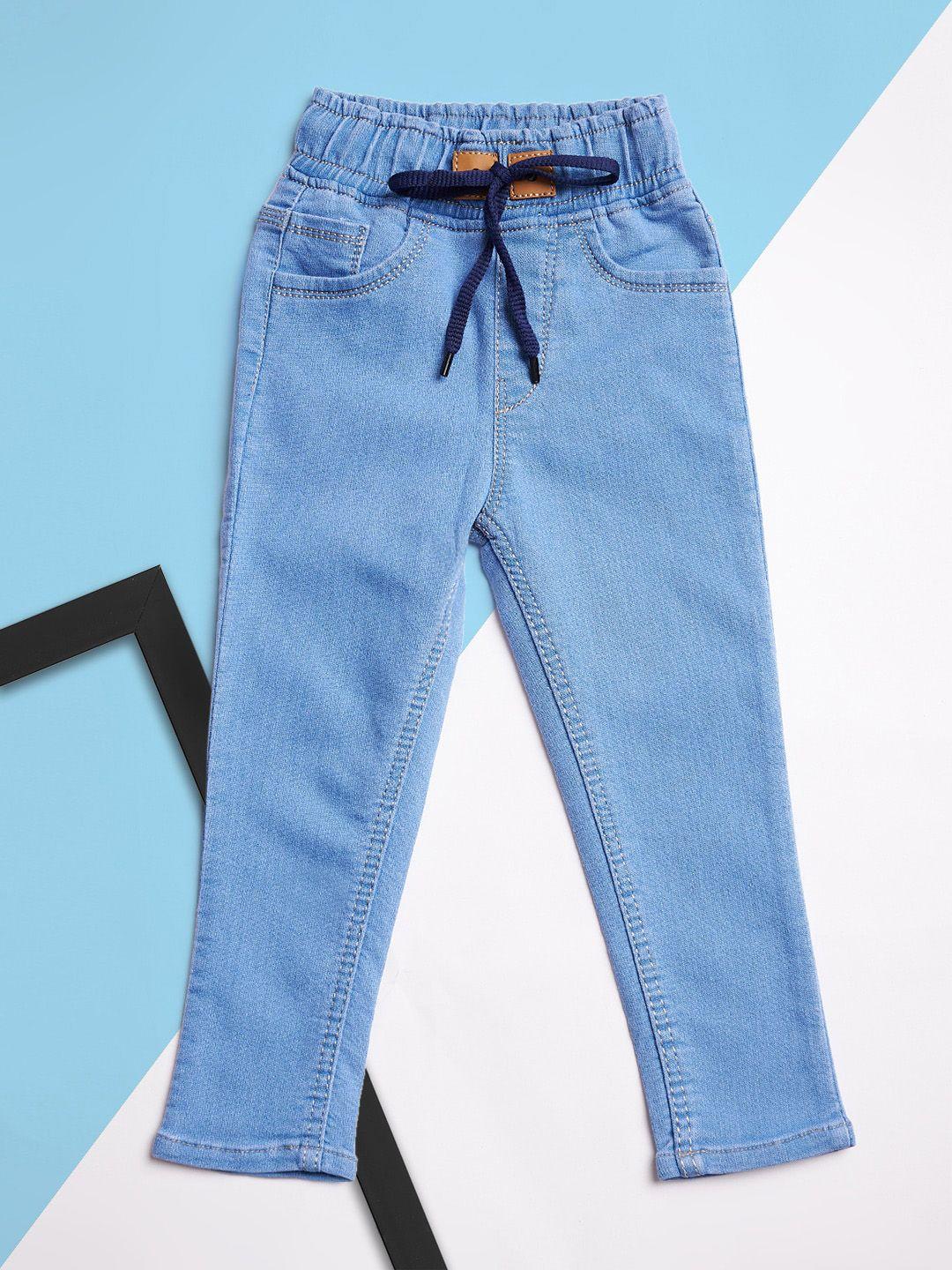 a-okay unisex kids slim fit high-rise acid wash stretchable jeans