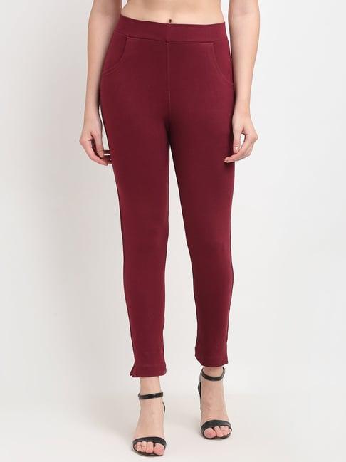 a pair of solid mid-rise ankle-length kurti pant, has an elasticated waistband, slip-on closure and two pockets