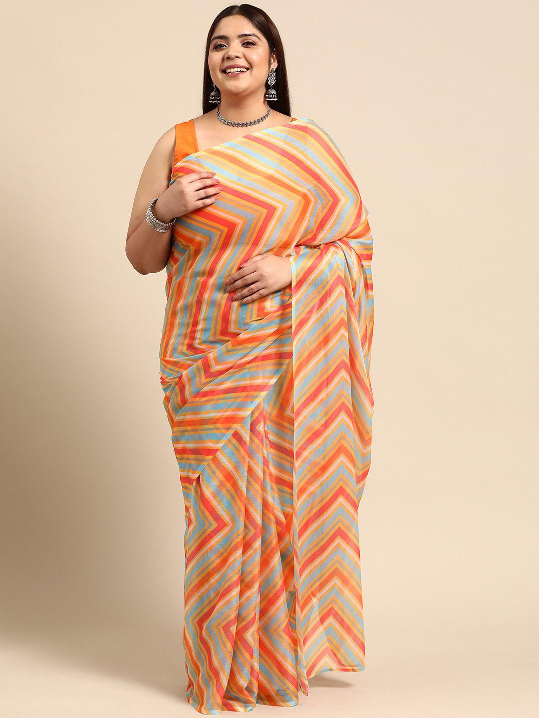 a plus by ahalyaa printed poly chiffon saree