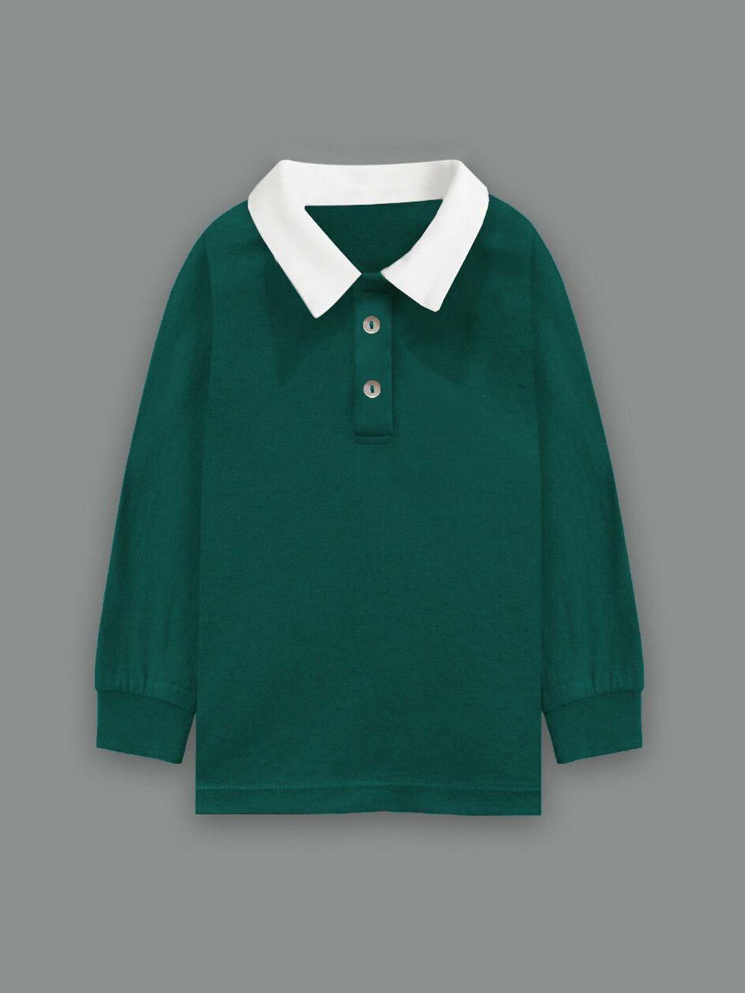 a t u n boys green polo collar applique t-shirt