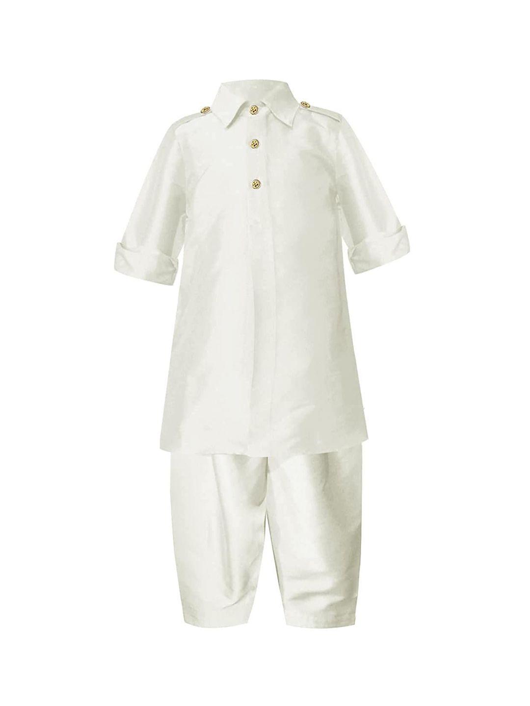 a t u n boys off white regular pathani kurta with salwar