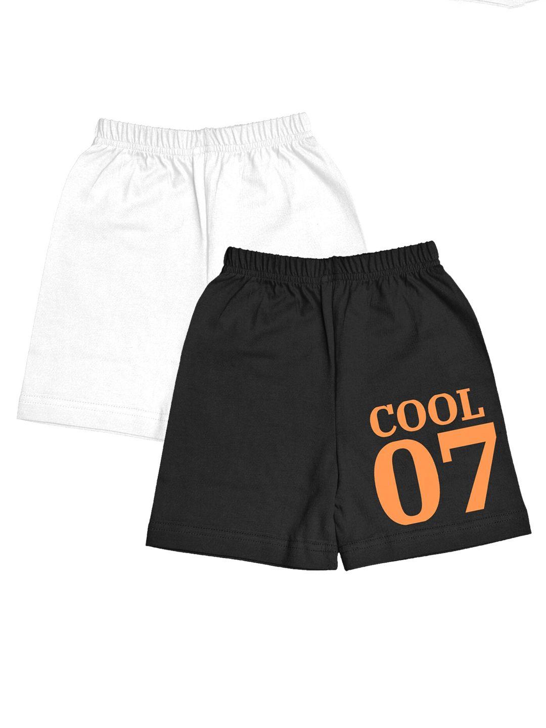 a.t.u.n. boys pack of 2 typography printed mid-rise cotton shorts