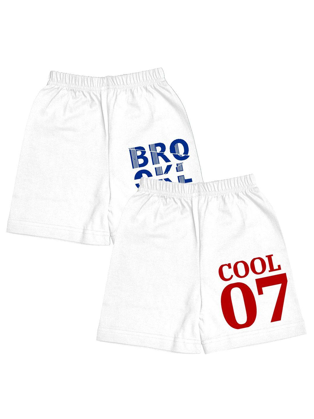 a.t.u.n. boys pack of 2 typography printed mid-rise cotton shorts