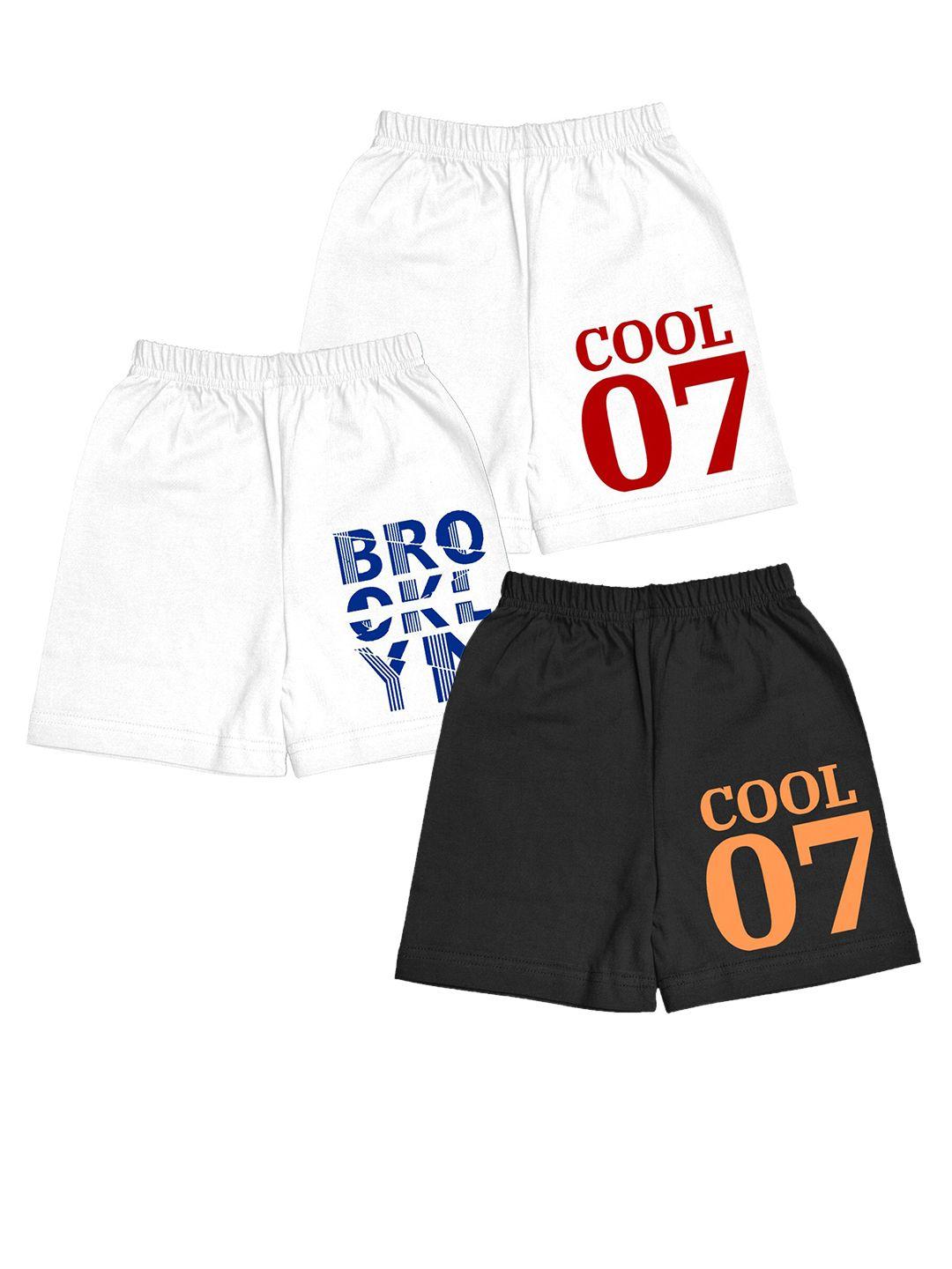 a.t.u.n. boys pack of 3 printed mid-rise cotton shorts