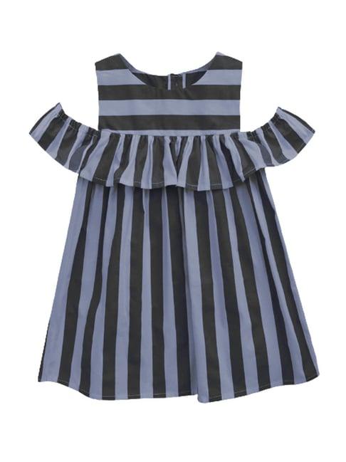 a.t.u.n. charcoal grey & black striped dress