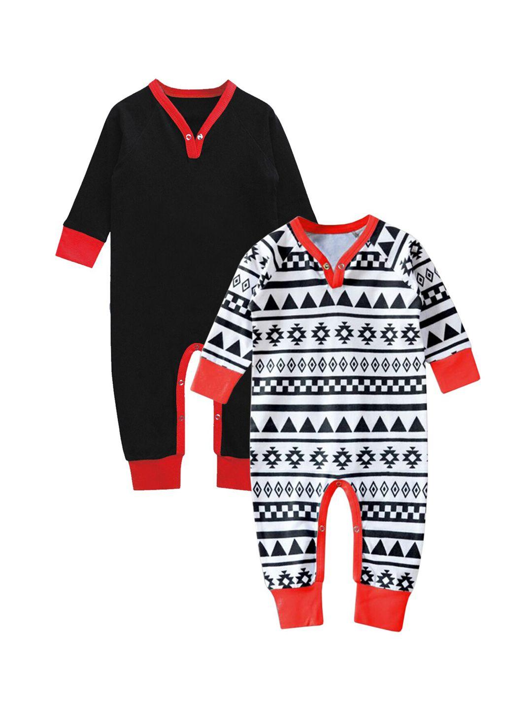 a.t.u.n.-infant-kids-pack-of-2-black-&-white-pure-cotton-rompers