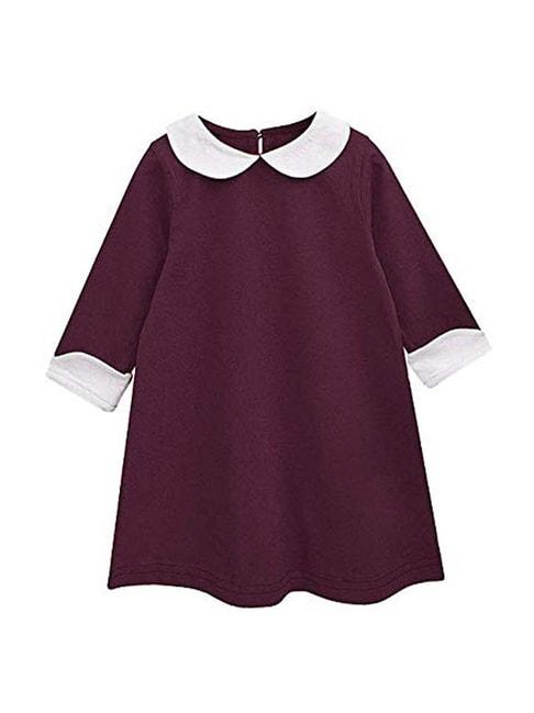 a.t.u.n. kids purple & white cotton regular fit dress