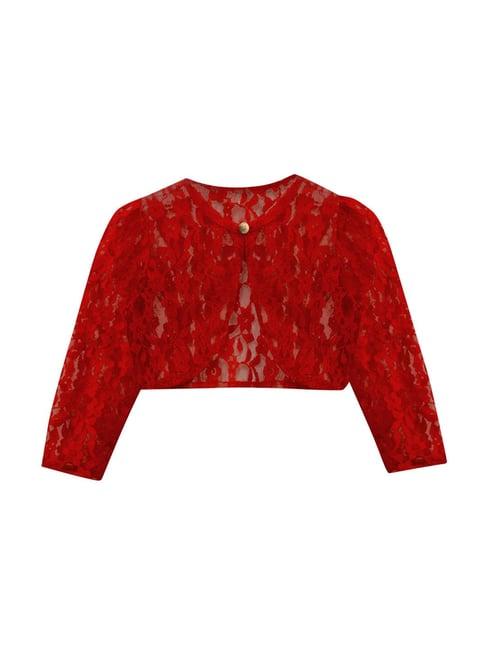 a.t.u.n. maroon lace full sleeves shrug