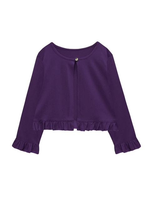 a.t.u.n. purple solid full sleeves cardigan