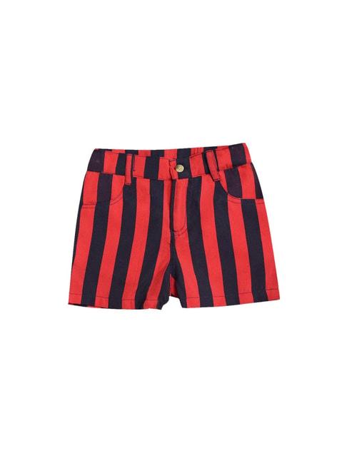 a.t.u.n. red & navy striped shorts