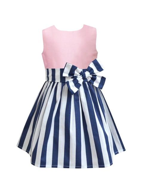 a.t.u.n. salmon pink & navy striped dress