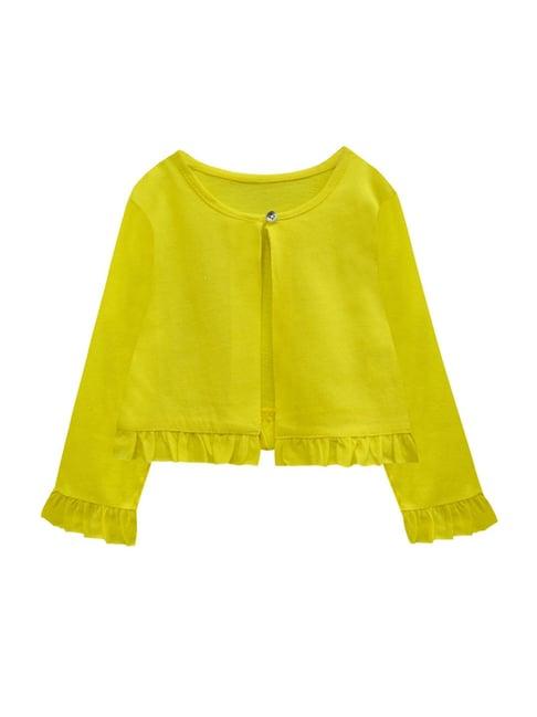 a.t.u.n. yellow solid full sleeves cardigan