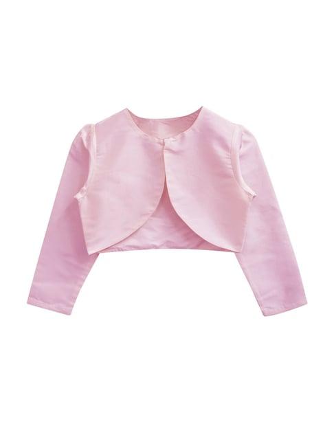 a.t.u.n. baby pink solid full sleeves shrug