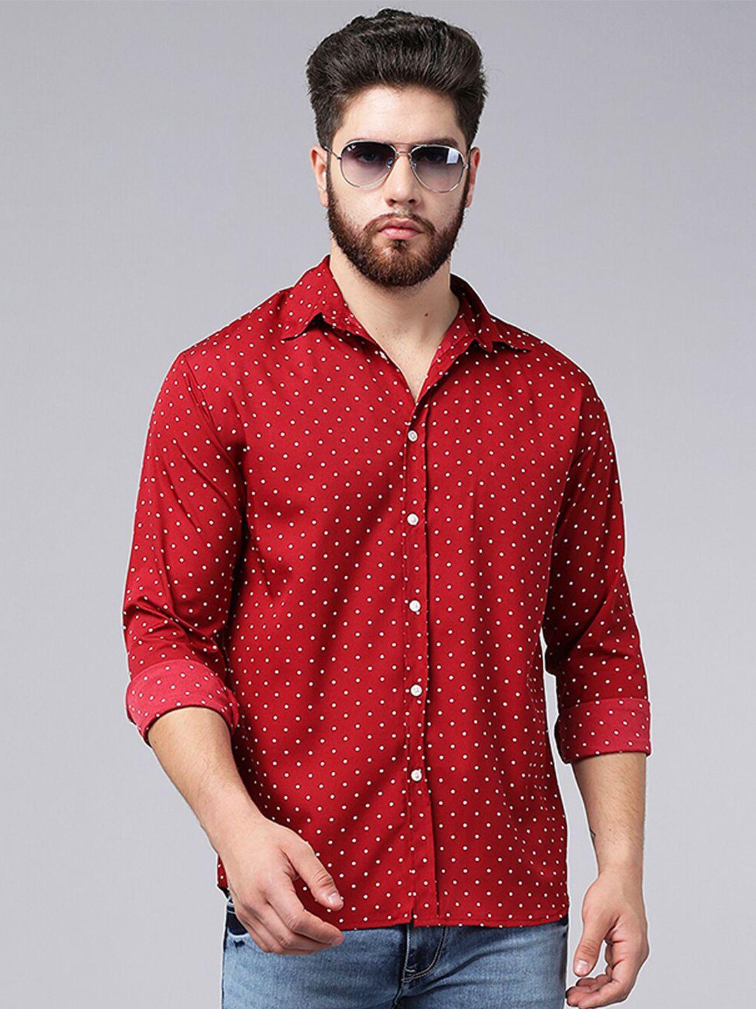 a.t.u.n. classic polka dots printed casual shirt