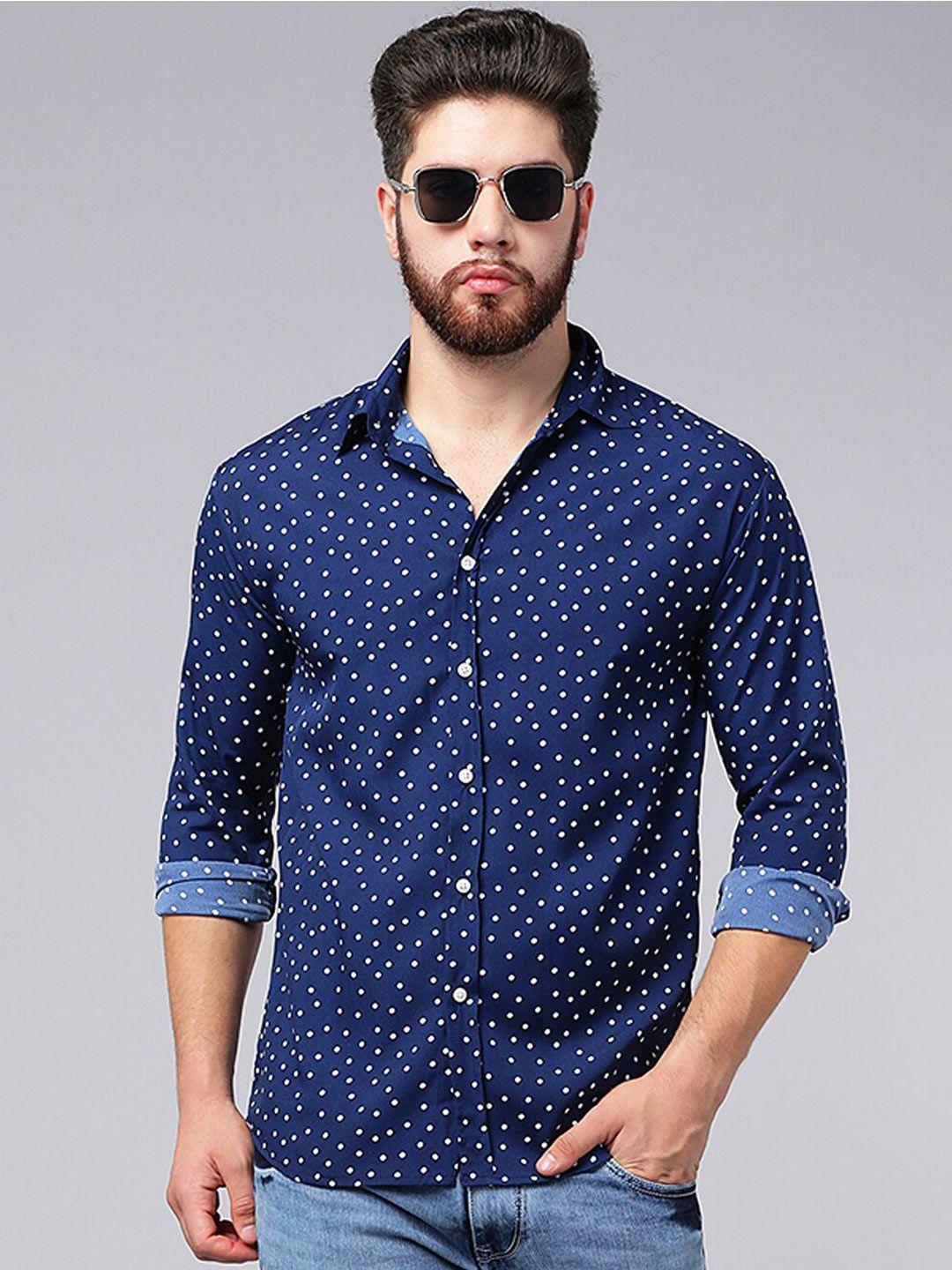 a.t.u.n. classic polka dots printed casual shirt