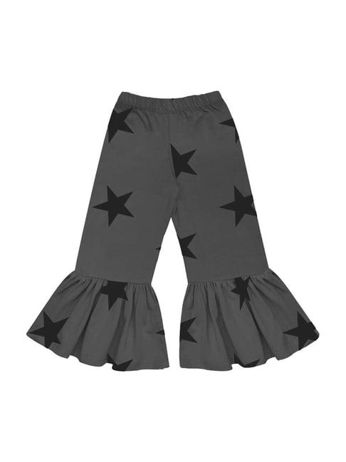 a.t.u.n. kids grey cotton printed ruffle pants