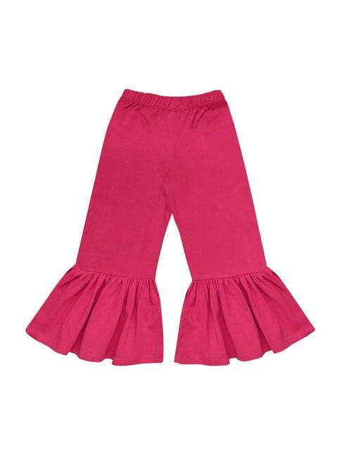a.t.u.n. kids pink cotton regular fit ruffle pants