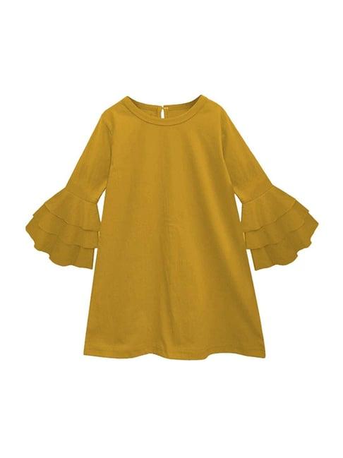 a.t.u.n. mustard solid full sleeves dress