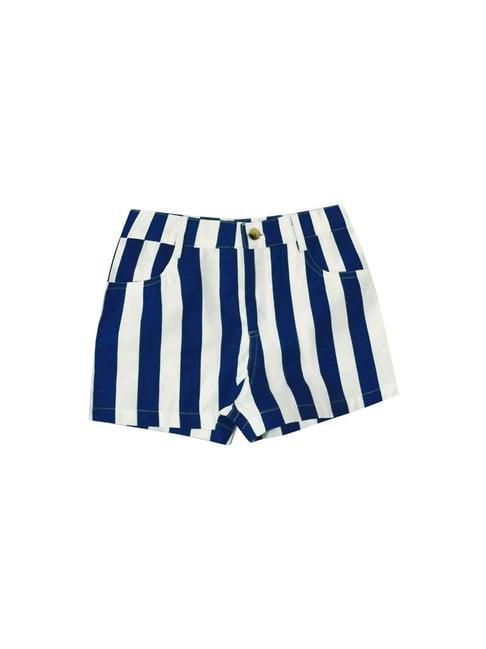 a.t.u.n. navy & white striped shorts