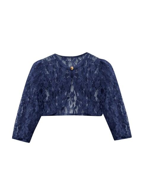 a.t.u.n. navy blue lace full sleeves shrug