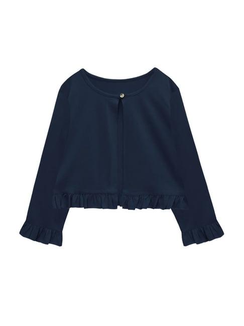 a.t.u.n. navy solid full sleeves cardigan