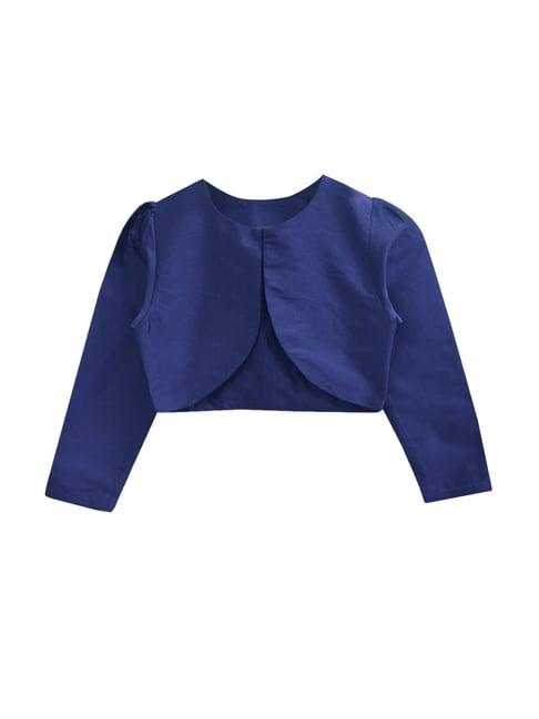 a.t.u.n. navy solid full sleeves shrug