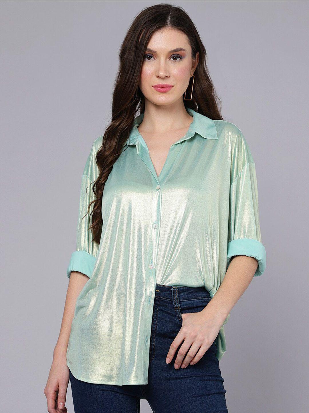 a.t.u.n. relaxed spread collar drop-shoulder sleeves party shirt