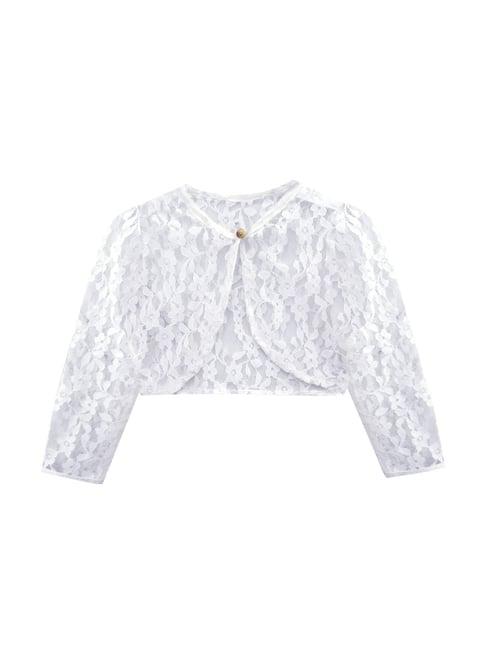 a.t.u.n. white lace full sleeves shrug