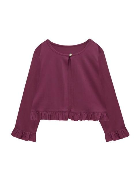 a.t.u.n. wine solid full sleeves cardigan