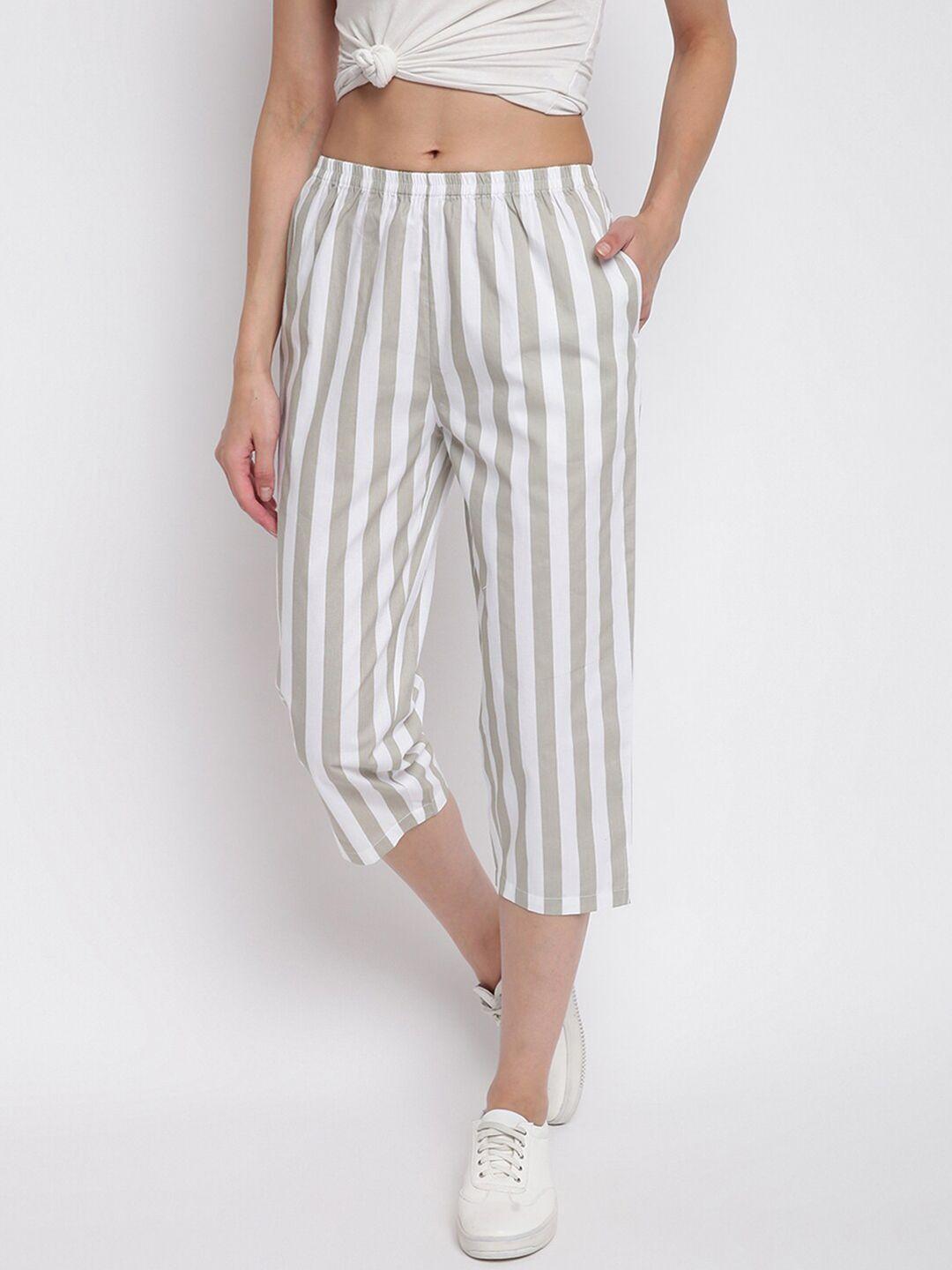 a.t.u.n. women striped cotton capris