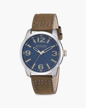 a1049-02 analogue watch with leather strap