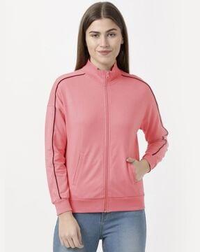 a111 super combed cotton french terry drop-shoulder jacket with ribbed cuff & hem