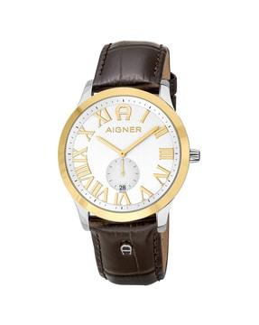 a44124 analogue watch with leather strap