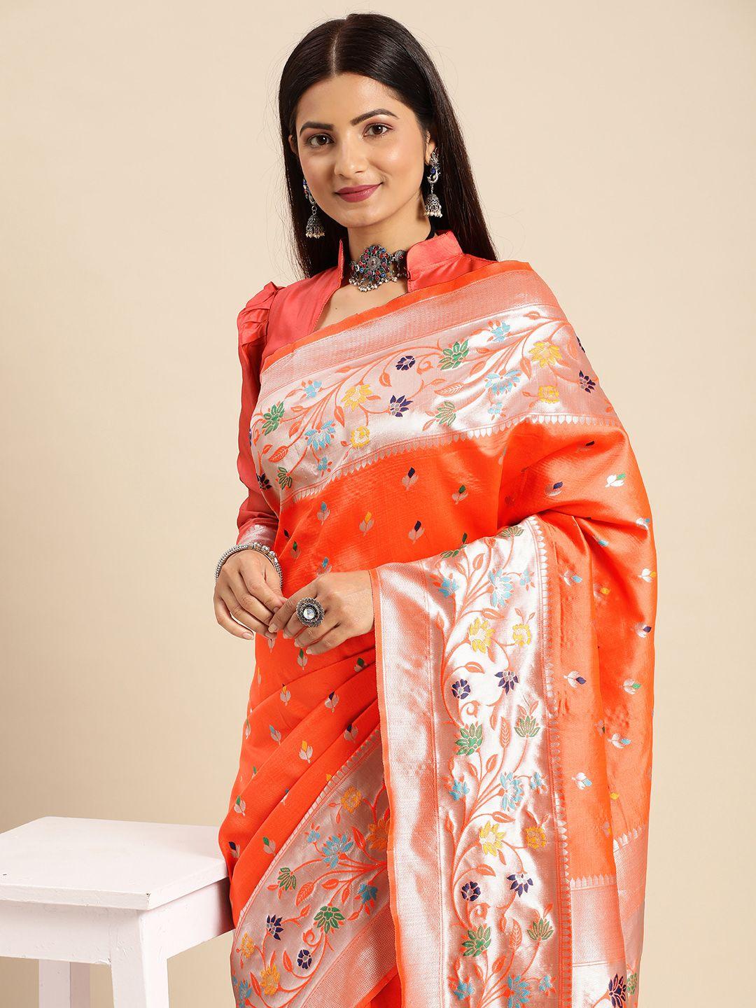 aa-ha ethnic motifs zari paithani saree