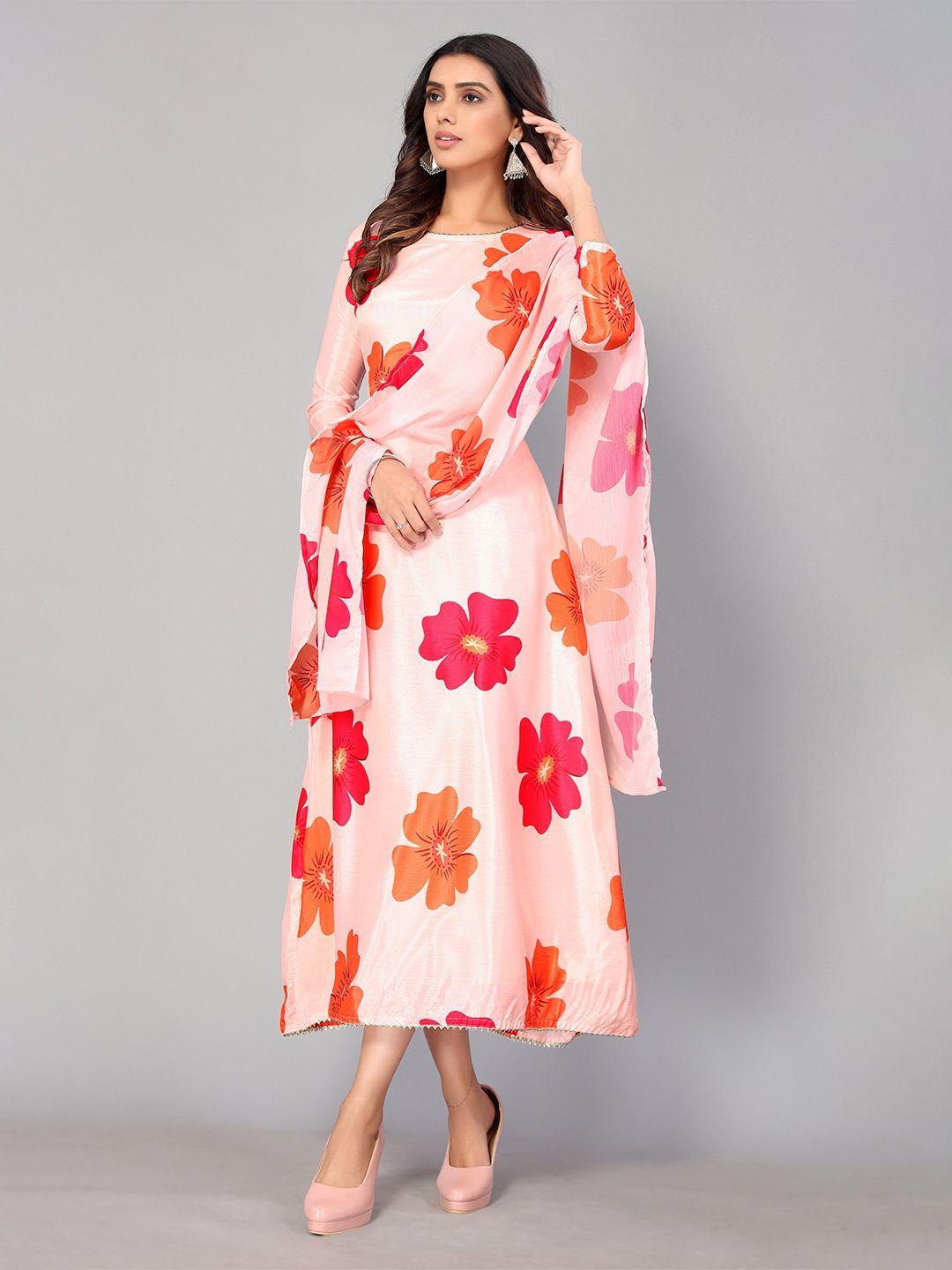 aa-ha floral printed boat neck kurta