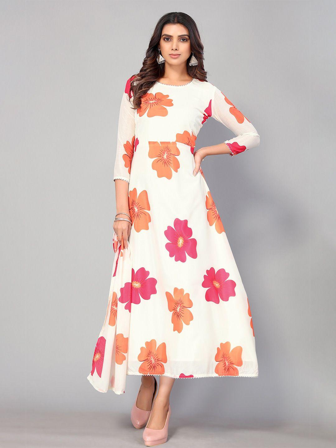 aa-ha floral printed boat neck kurta