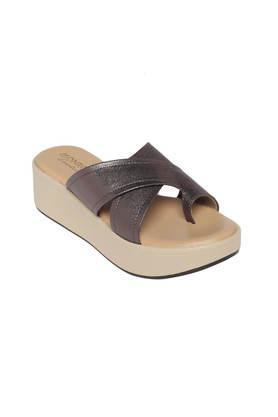 aadhya polyurethane slipon women's ethnic sandals - gunmetal