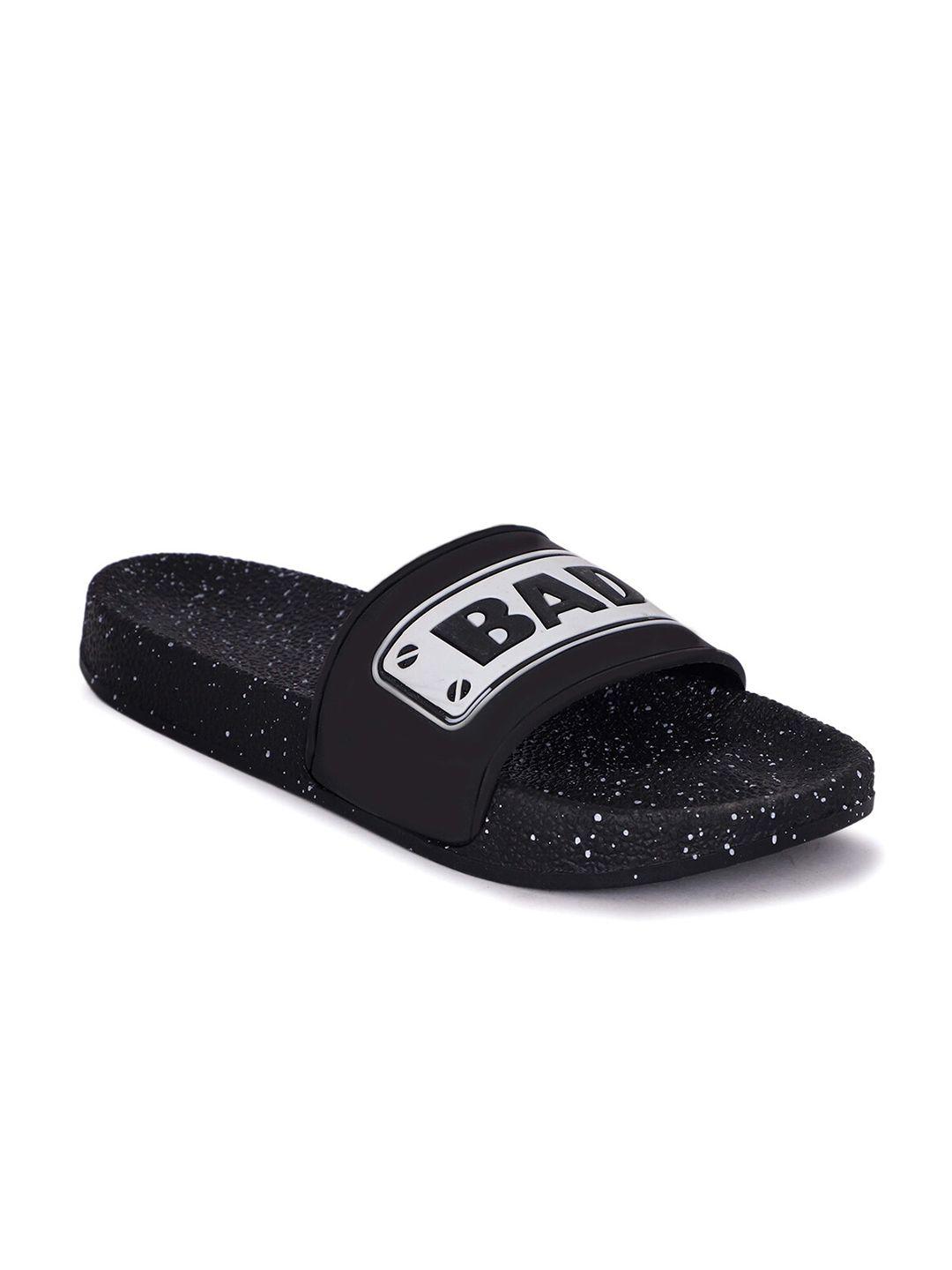 aadi men black & white printed slip-on