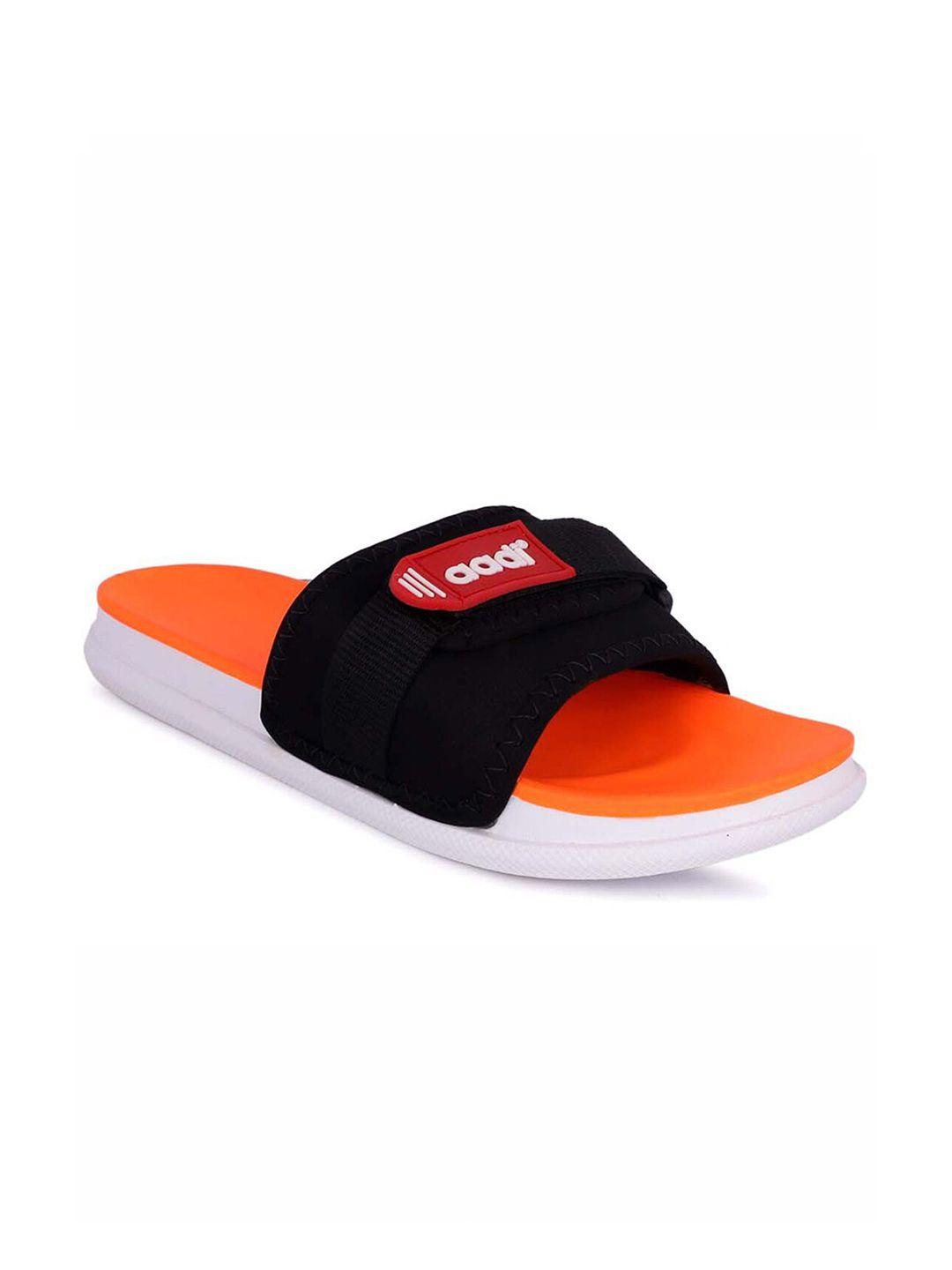 aadi men orange & black slip-on