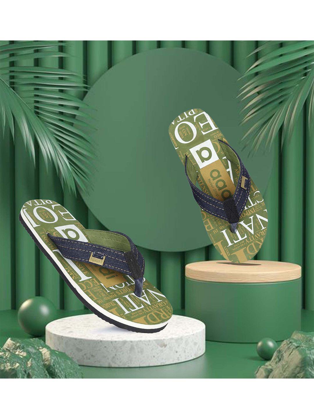 aadi men printed rubber thong flip-flops