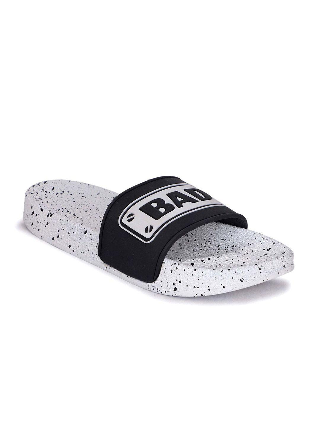 aadi men white & black printed slip-on