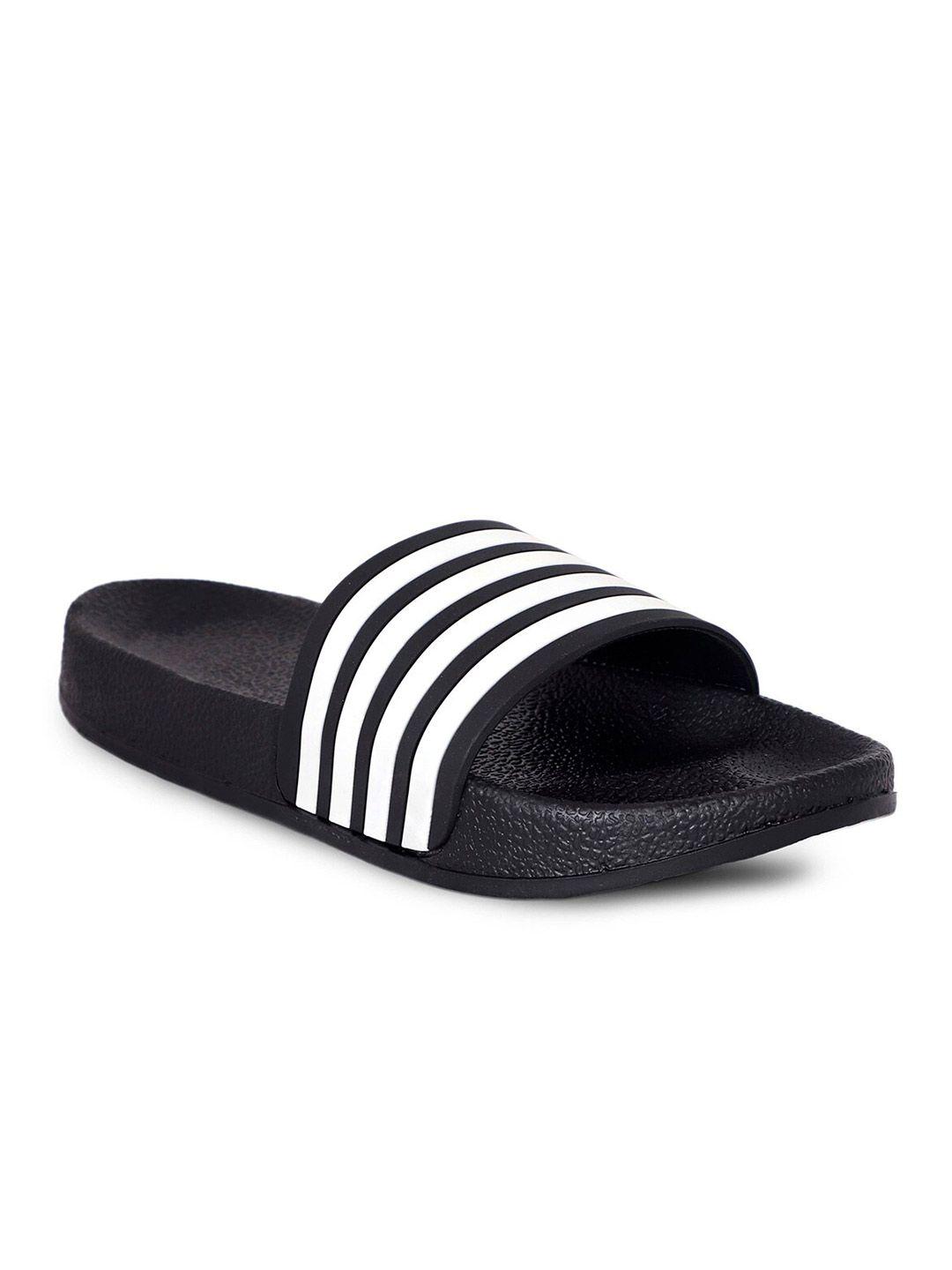 aadi men white & black striped slip-on