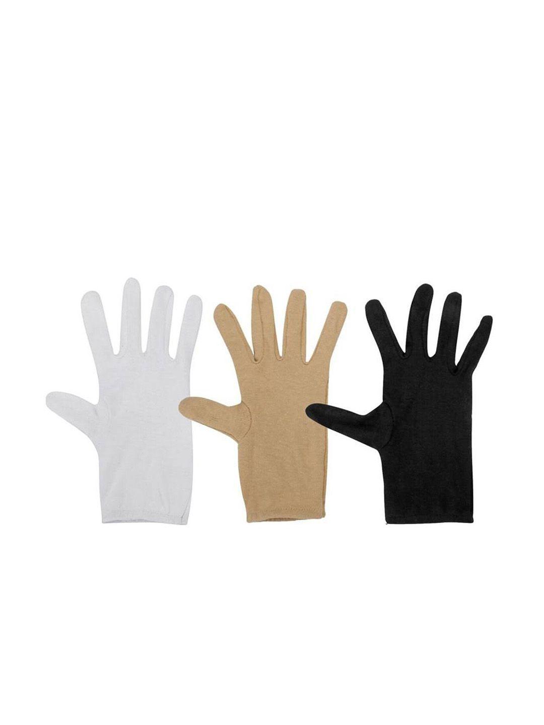 aadikart pack of 3 patterned cotton hand gloves