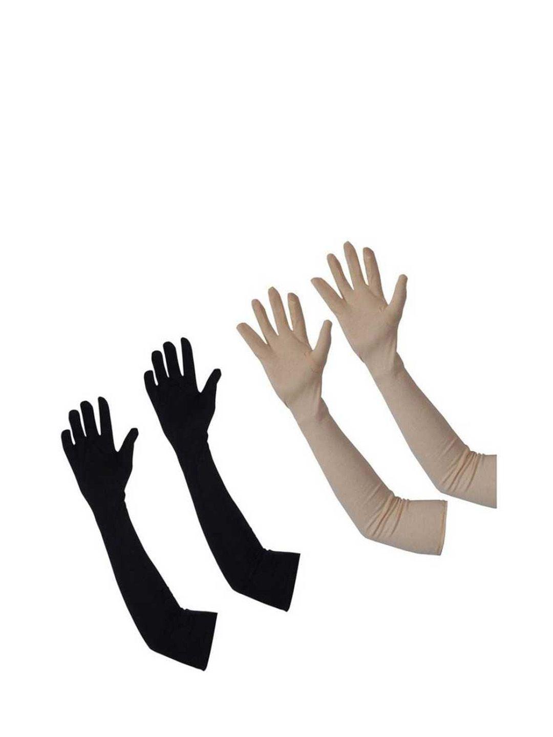 aadikart pack of 2 cotton sun protection full hand gloves