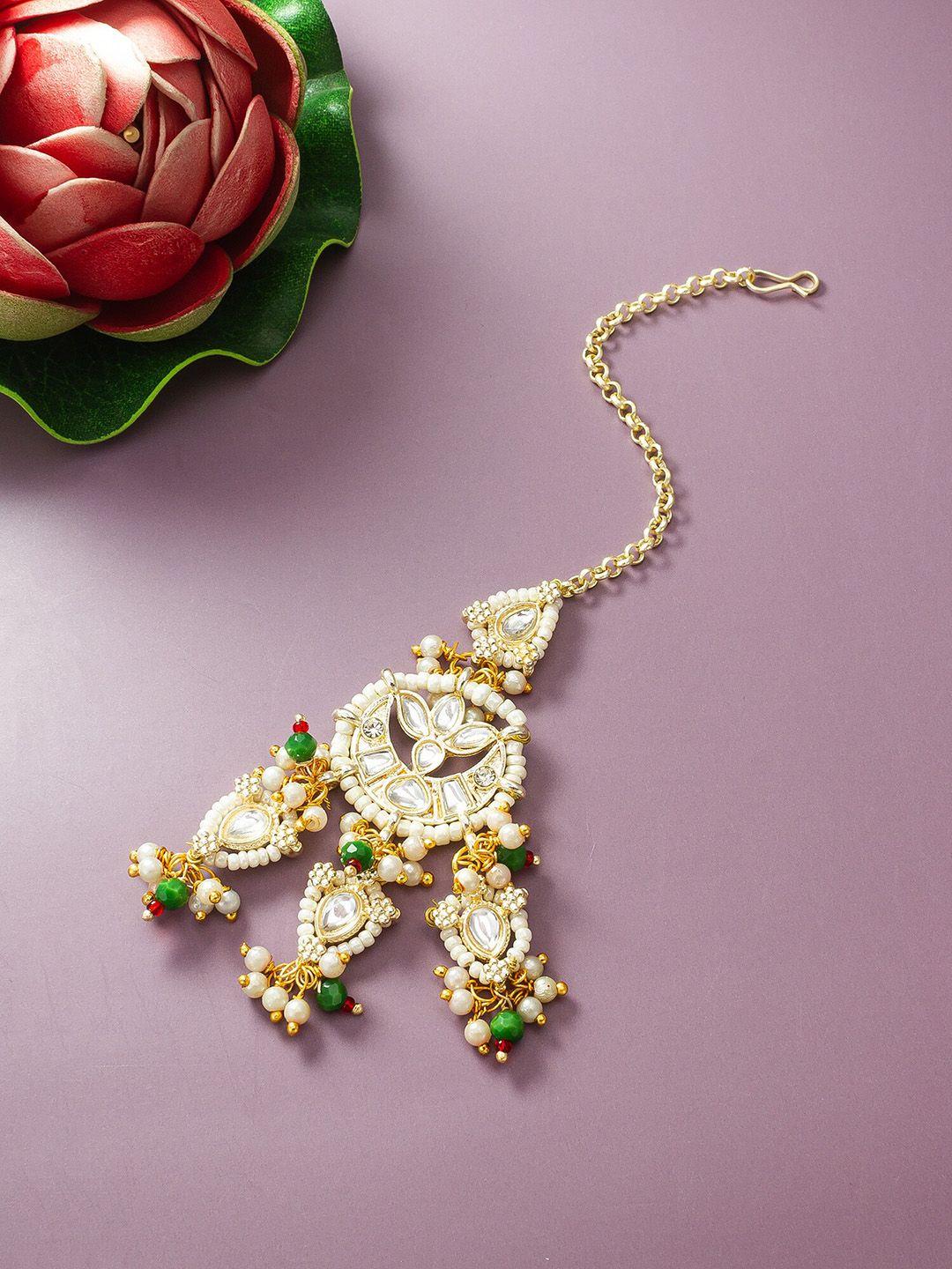 aadita gold-plated pearl ethnic maangtikka