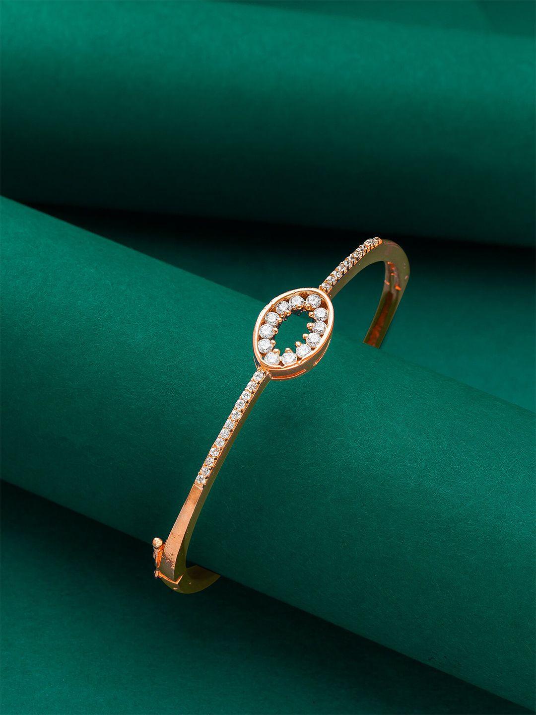 aadita women rose gold-plated bangle-style bracelet