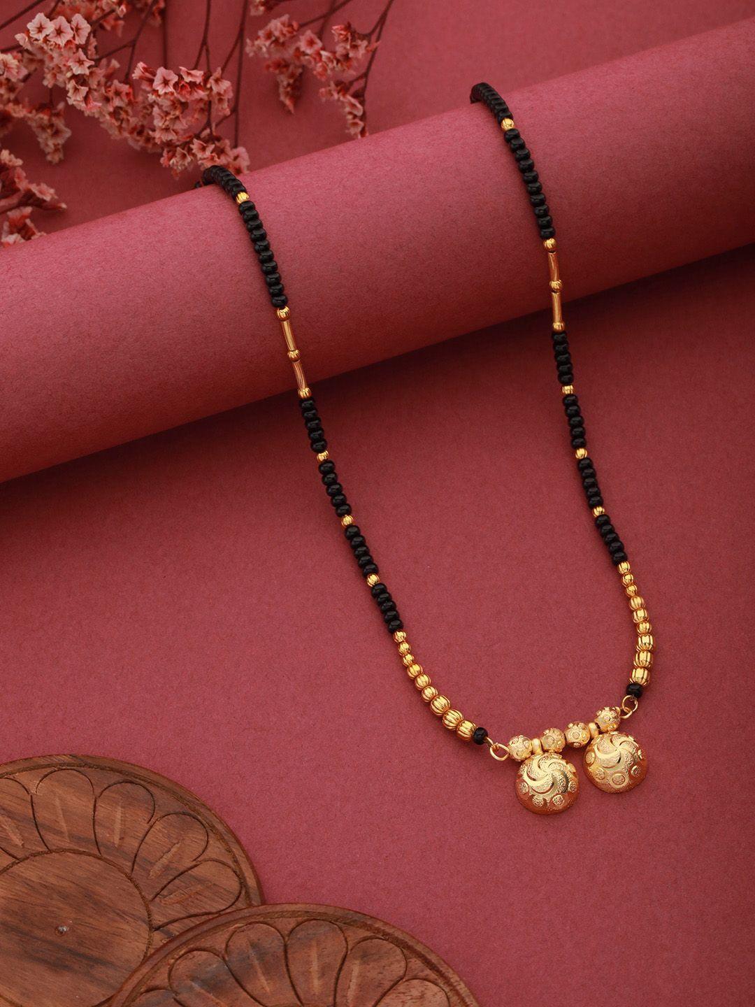 aadvik designs gold-plated beaded beaded mangalsutra