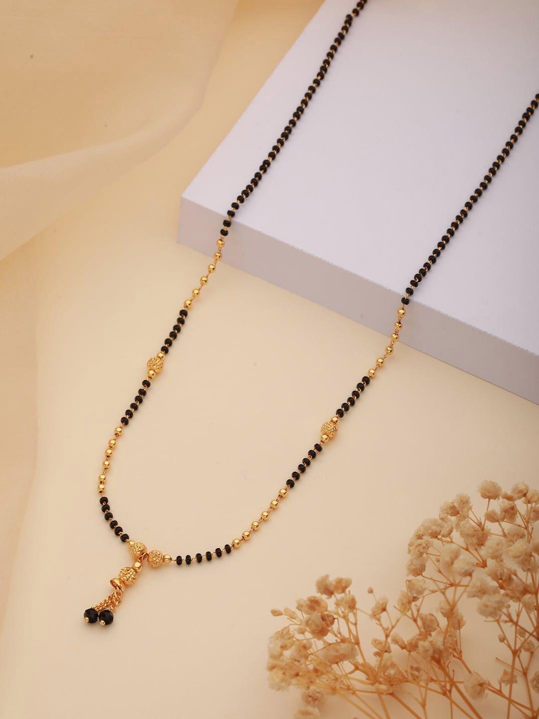 aadvik designs gold-plated beaded chain mangalsutra